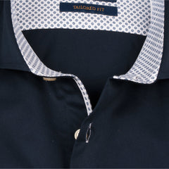 Navy Cutaway Collar Shirt